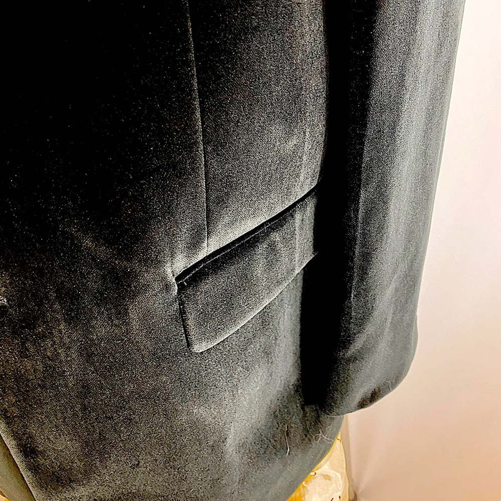 Pronto-Uomo Mens Luxury Black Velveteen Blazer Like New - Picture 9 of 12